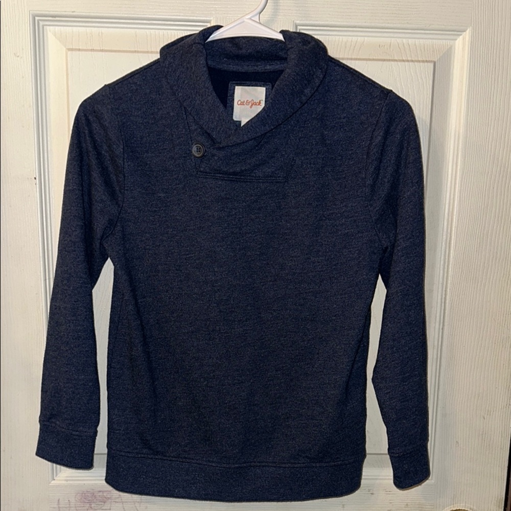 Cat & Jack Navy Blue Long Sleeve Pullover Medium (8-10)